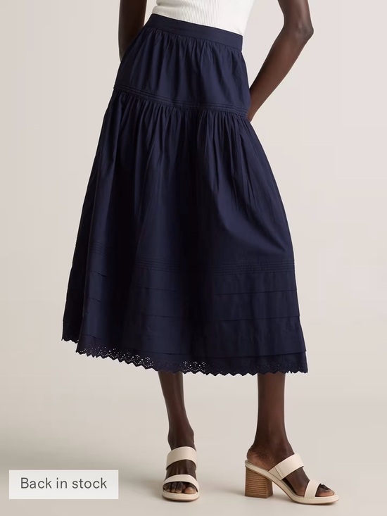 Quince Dresses & Skirts - Quince 100% Organic Cotton Poplin Pintuck Maxi Skirt in Navy Blue Size XL. NWT
